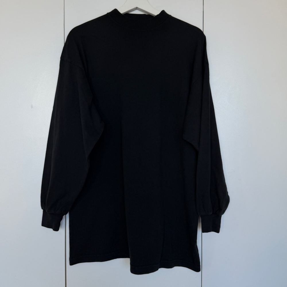 Balenciaga Unisex Oversized Long Sleeve T-Shirt, Washed Black, Size 1